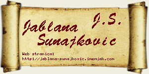 Jablana Sunajković vizit kartica